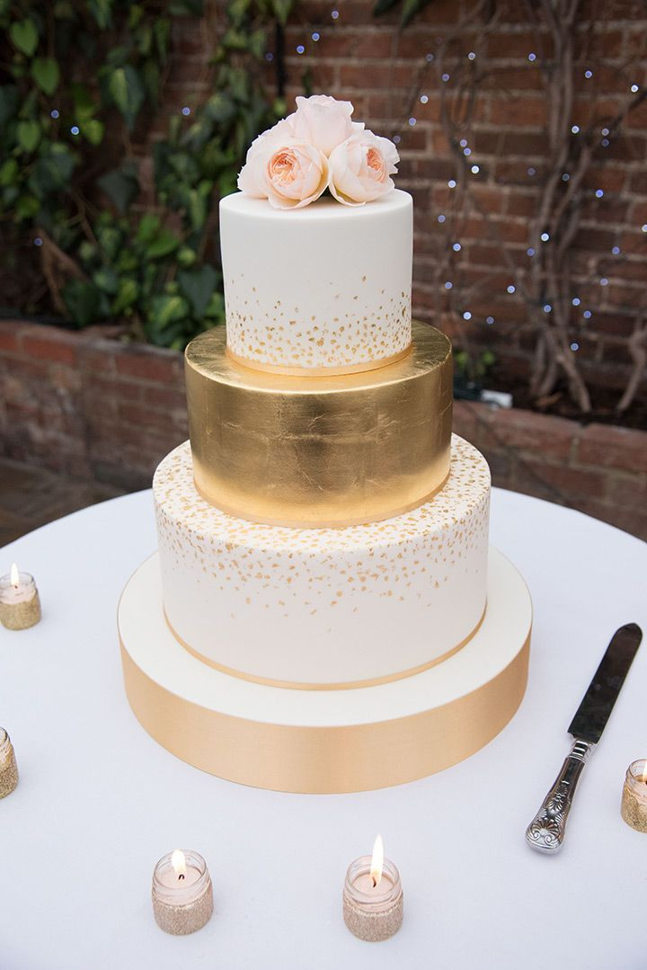 Wedding Cake Gold And White
 Best 25 Gold wedding cakes ideas on Pinterest