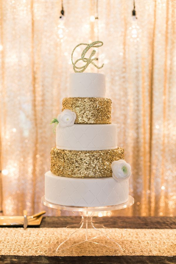 Wedding Cake Gold And White
 wedding cakes with gold accents spark and shine your day