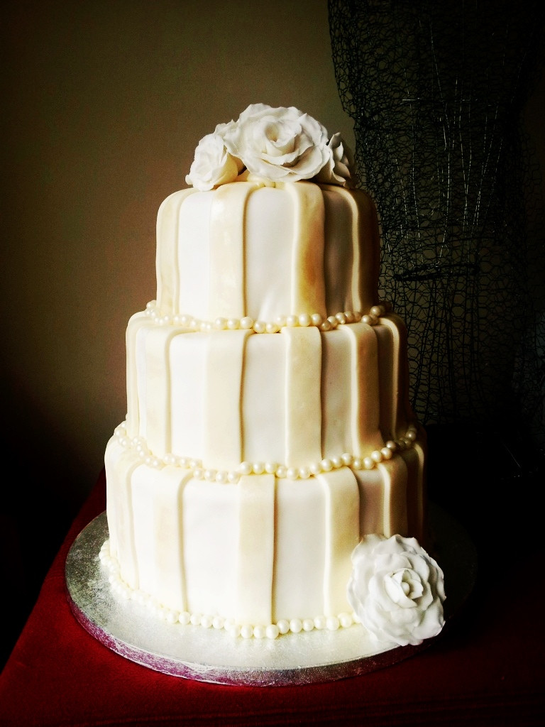 Wedding Cake Recipes For Tiered Cakes
 DIY 3 tier Ivory Striped Wedding Cake Look At What I Made