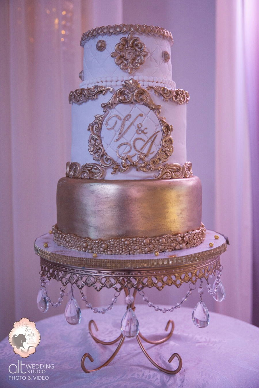 Wedding Cake White And Gold
 Baroque Wedding Cake White & Gold CakeCentral