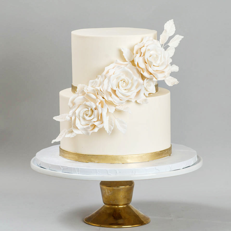 Wedding Cake White And Gold
 Wedding Cakes — Blue Lace Cakes