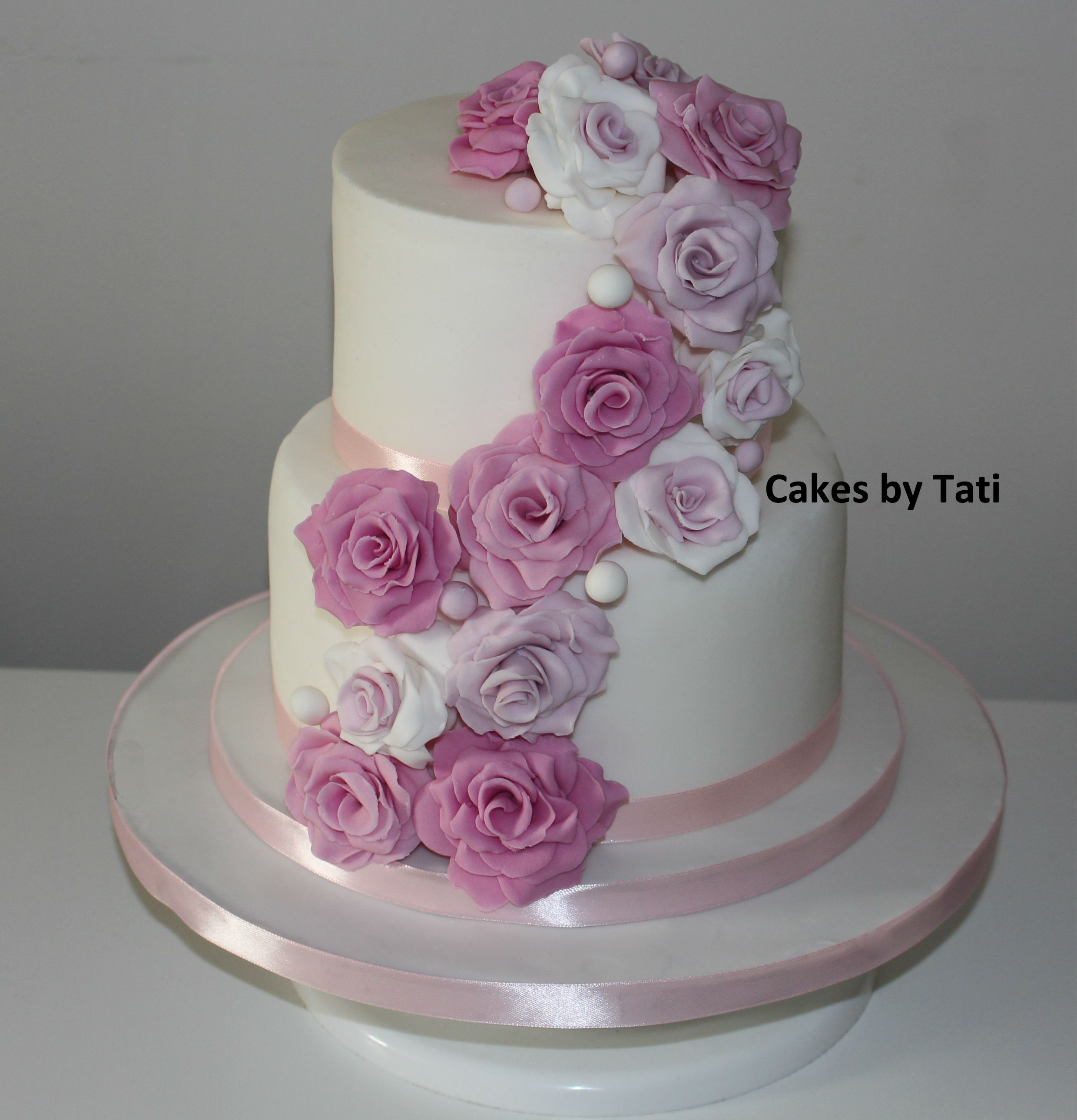 Wedding Cakes 2 Tier
 2 TIER ROSE CASCADE WEDDING CAKE Wedding cakes GALLERY