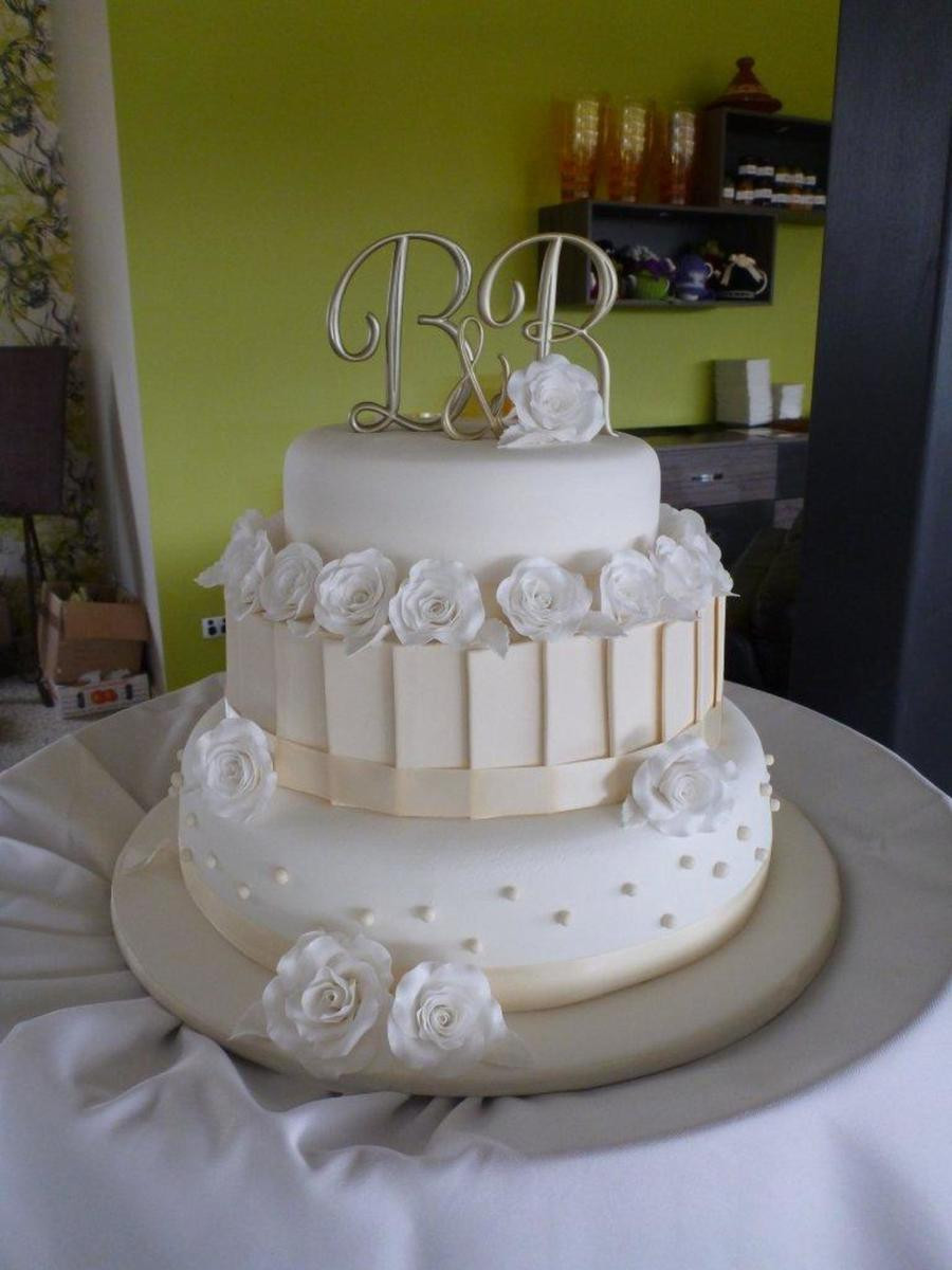 Wedding Cakes 3 Tier
 My First Wedding Cake White & Ivory 3 Tier Wedding Cake
