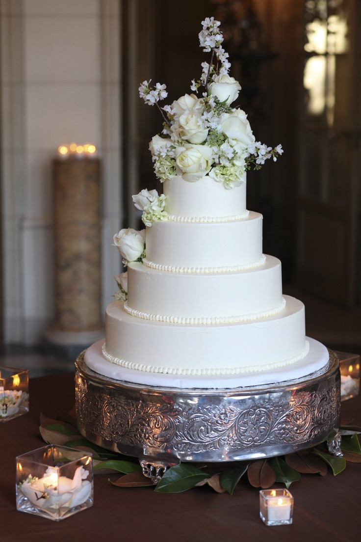 Wedding Cakes 4 Tier
 white roses on buttercream 4 tier wedding cake w