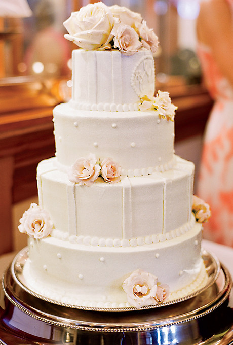 Wedding Cakes Annapolis
 Wedding Cake with Pink Roses Monogram