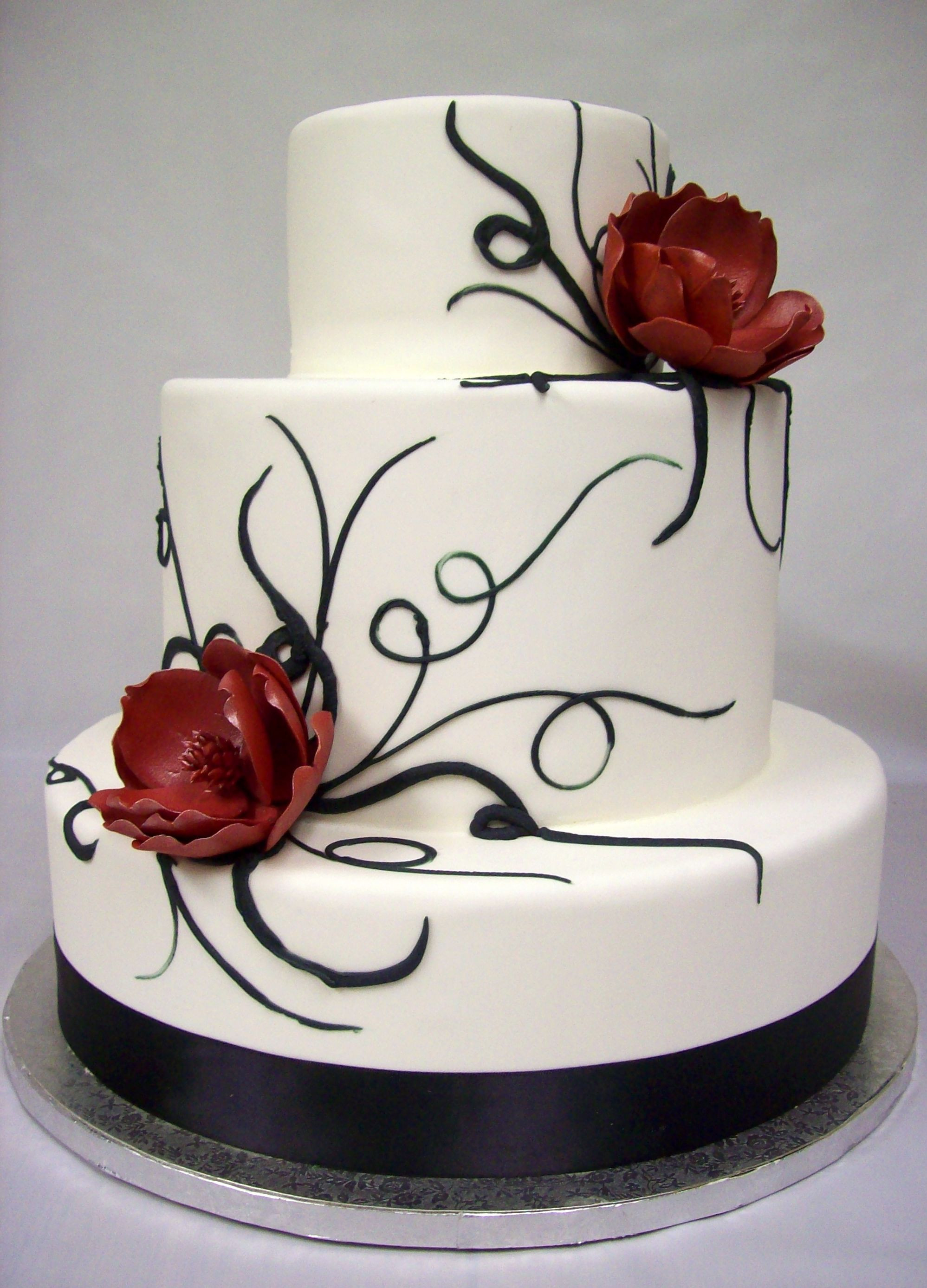 Wedding Cakes Black And White
 Black And White Wedding Cakes