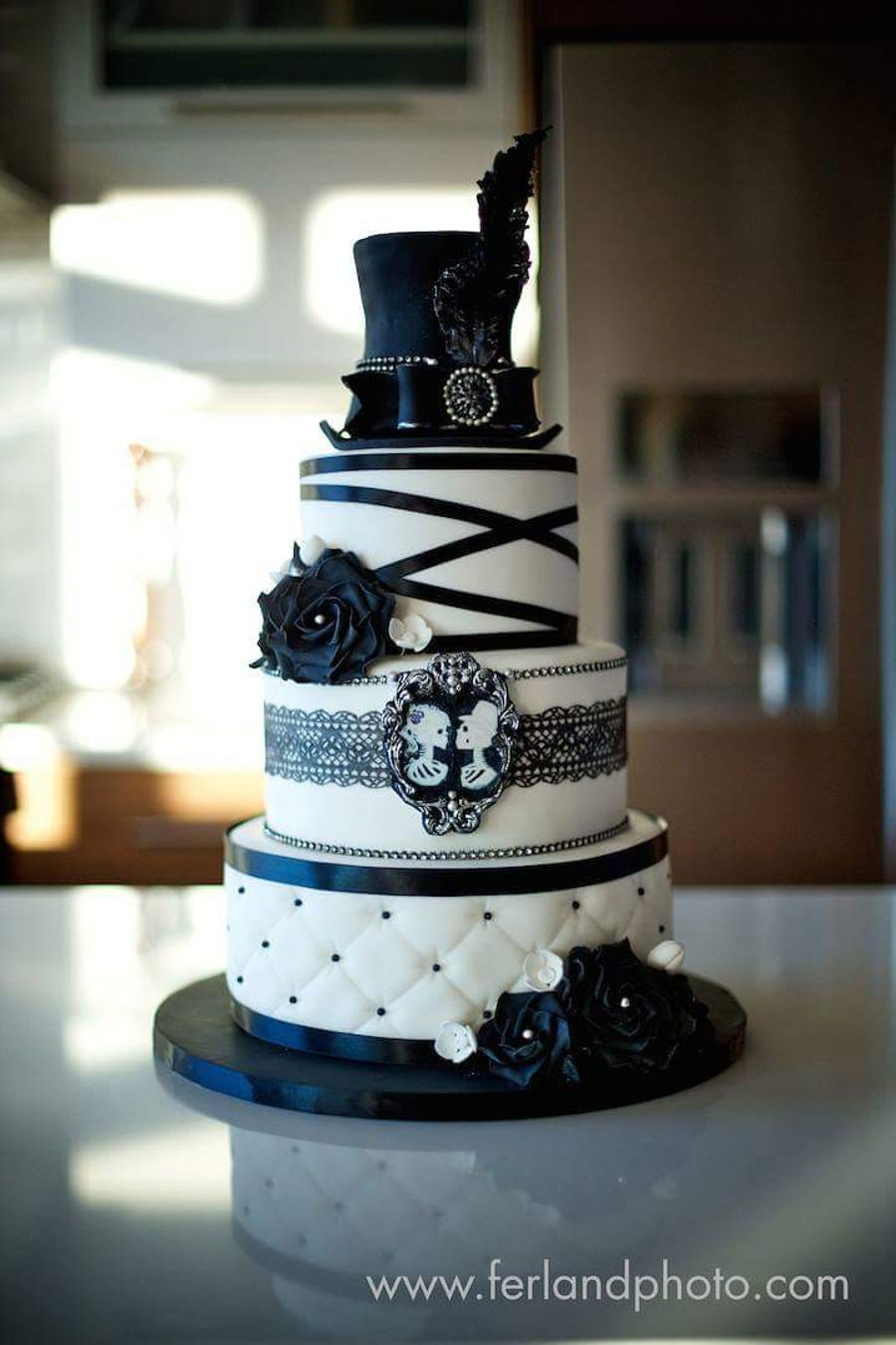 Wedding Cakes Black And White
 Black And White Wedding Cake CakeCentral