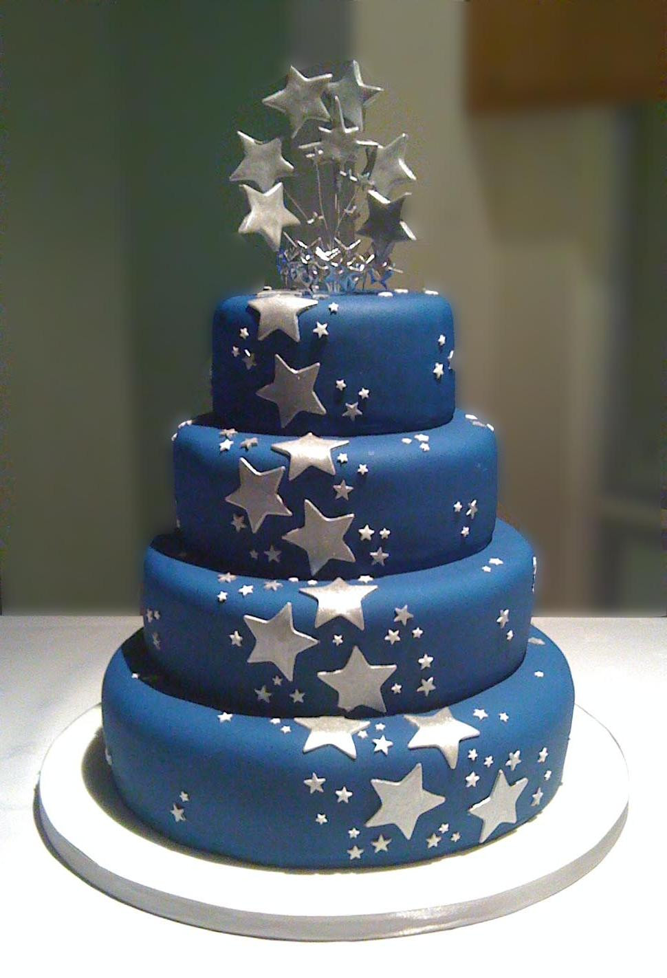 Wedding Cakes Blue And Silver
 Navy blue and silver wedding cakes idea in 2017