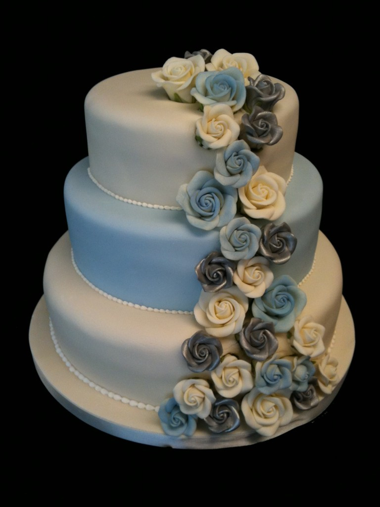 Wedding Cakes Blue And Silver
 Silver and Blue Roses