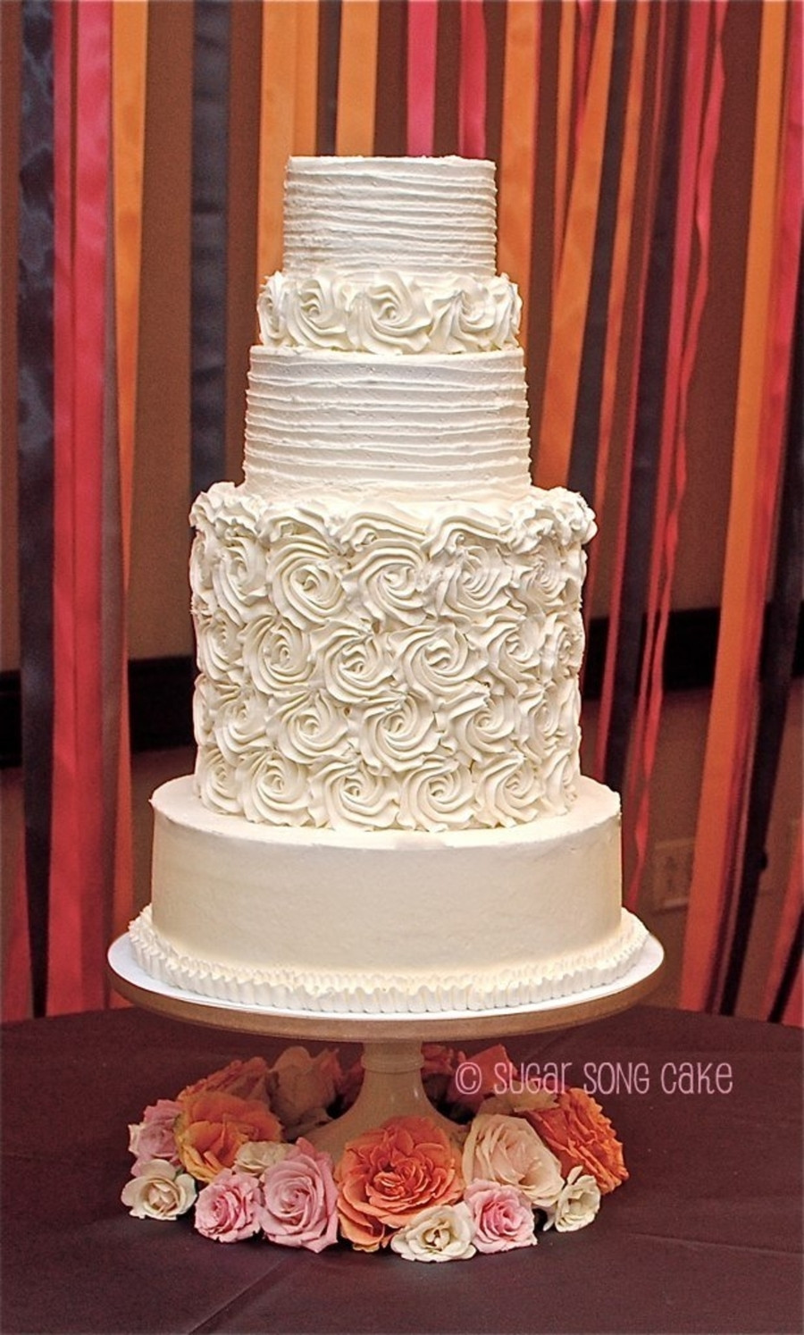 Wedding Cakes Buttercream
 Rosette Buttercream Wedding Cake CakeCentral