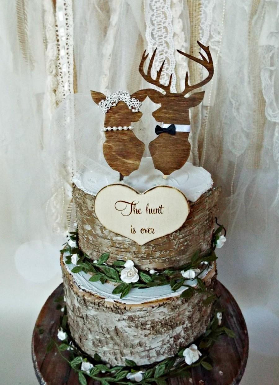 Wedding Cakes Camo
 Deer Wedding Buck And Doe Wedding Cake Topper Deer Lover