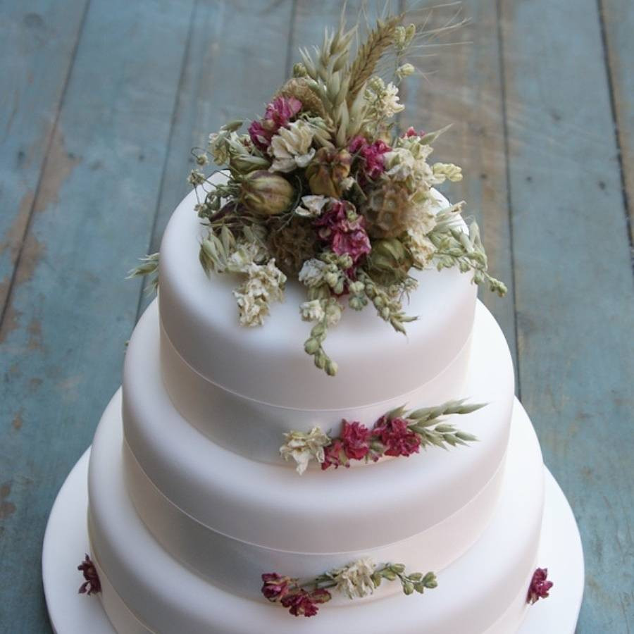 Wedding Cakes Centerpieces
 rustic dried flower wedding cake decoration by the artisan