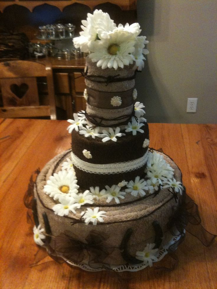 Wedding Cakes Centerpieces the Best Ideas for towel Cake Centerpiece for Rustic Wedding Shower