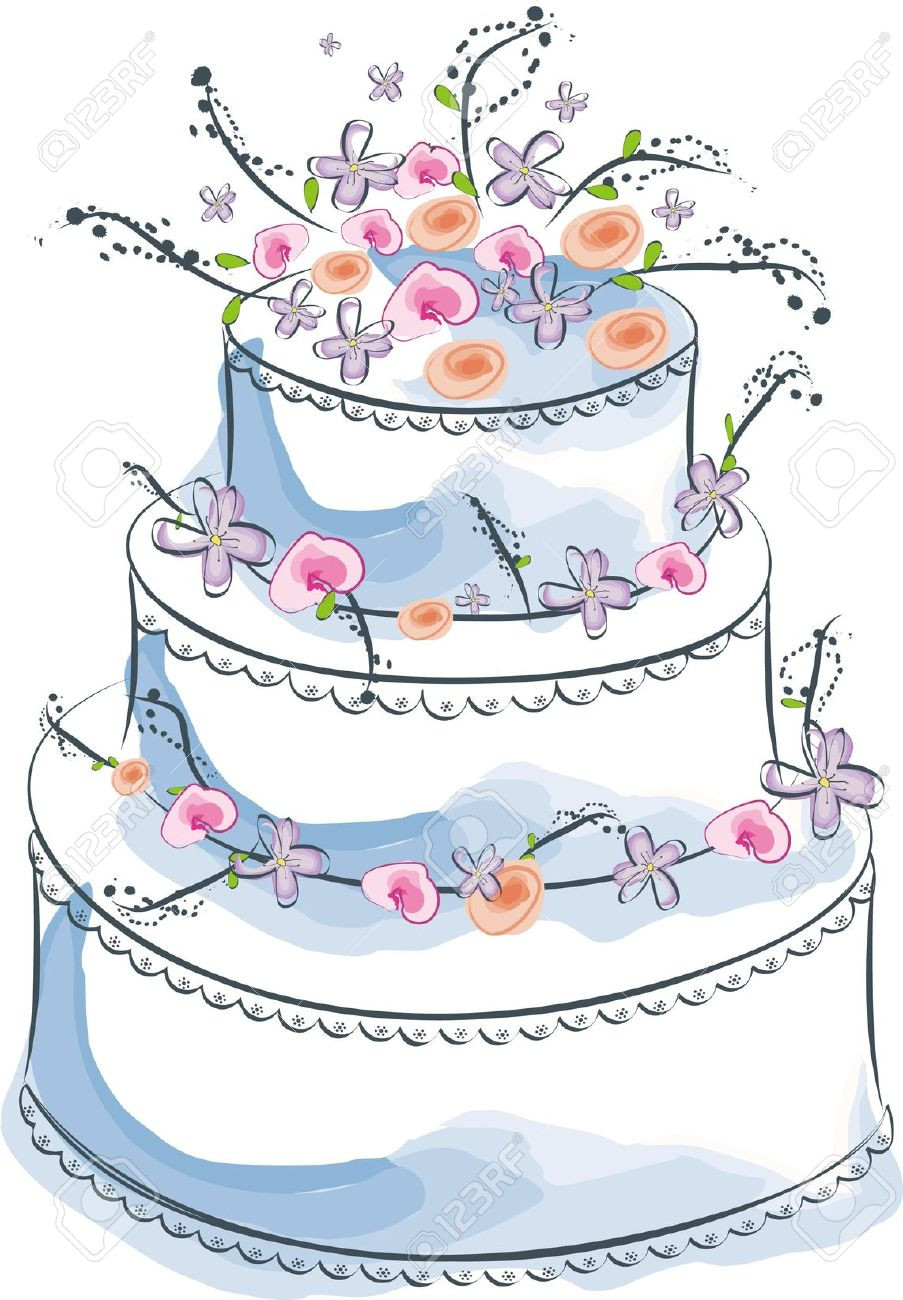Wedding Cakes Clip Art
 Wedding Cake clipart cartoon Pencil and in color wedding