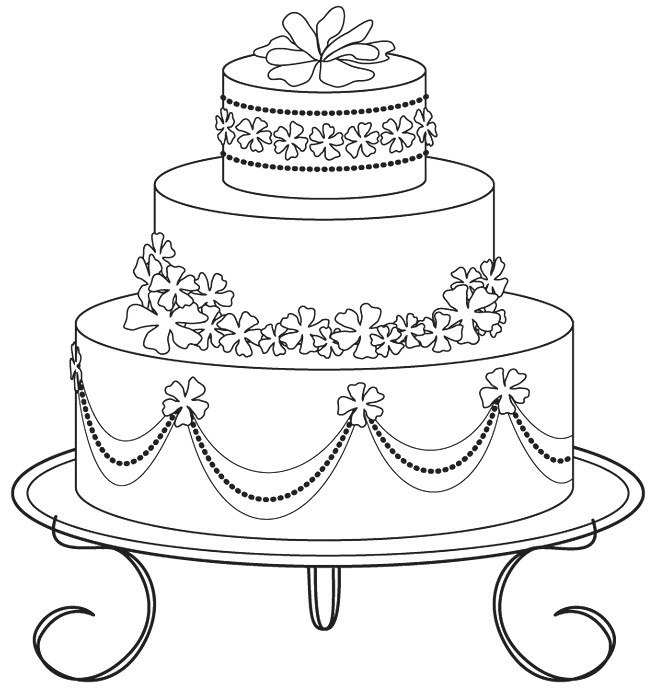 Wedding Cakes Coloring Pages
 wedding cake coloring pages 03