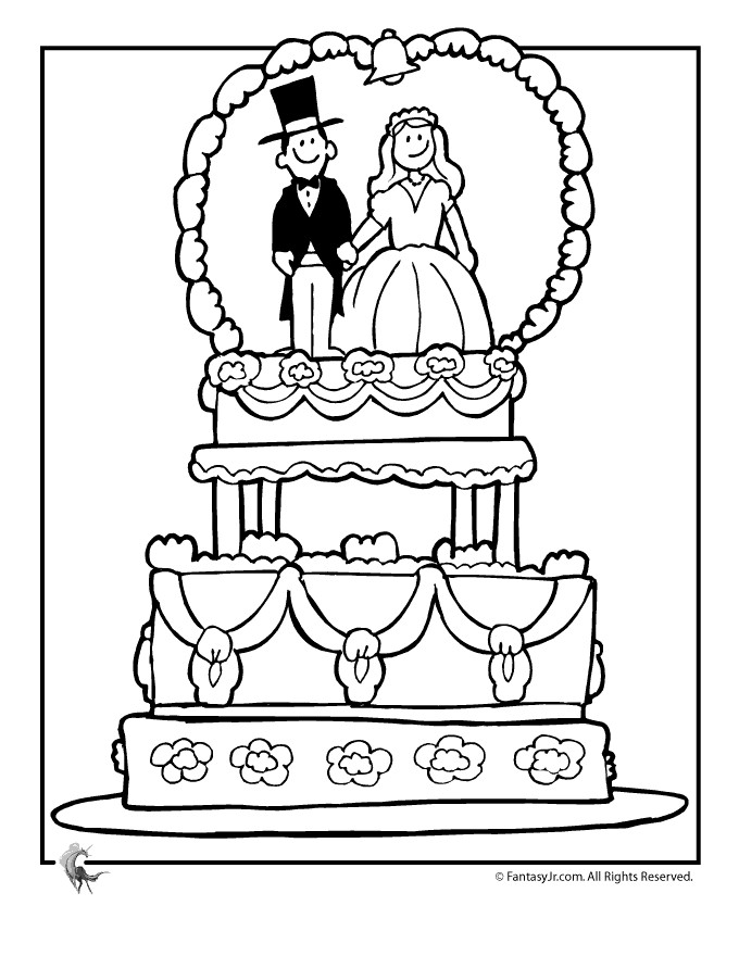 Wedding Cakes Coloring Pages
 Wedding Coloring Pages Wedding Cake Coloring Page