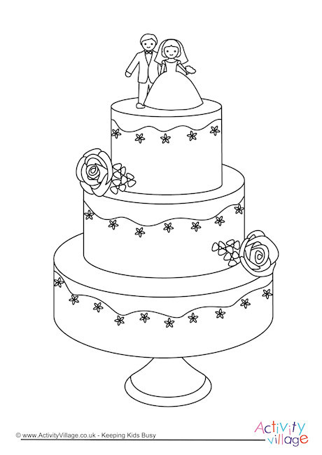 Wedding Cakes Coloring Pages
 Wedding Cake Colouring Page 2