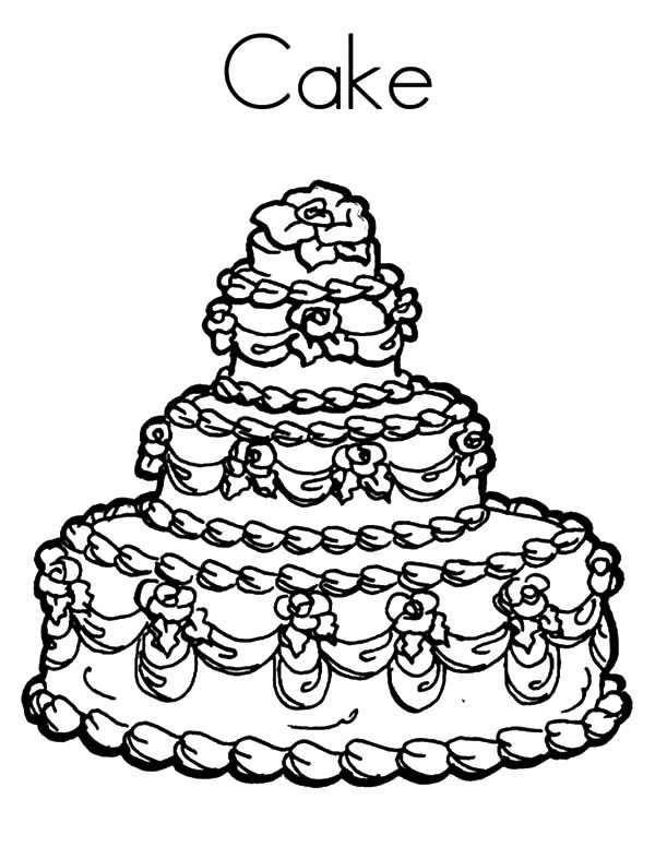Wedding Cakes Coloring Pages
 Wedding Cake Coloring Pages Printable Coloringstar Sketch