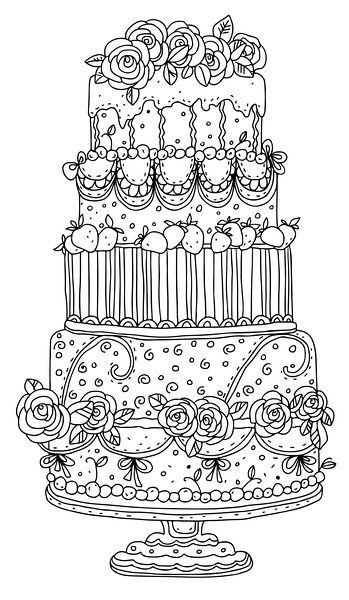 Wedding Cakes Coloring Pages
 Wedding Cake Moreover Geometric Flower Coloring Pages Also