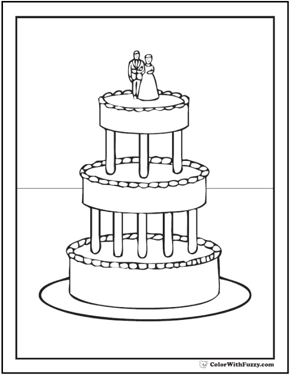 Wedding Cakes Coloring Pages
 20 Cake Coloring Pages Customize PDF Printables
