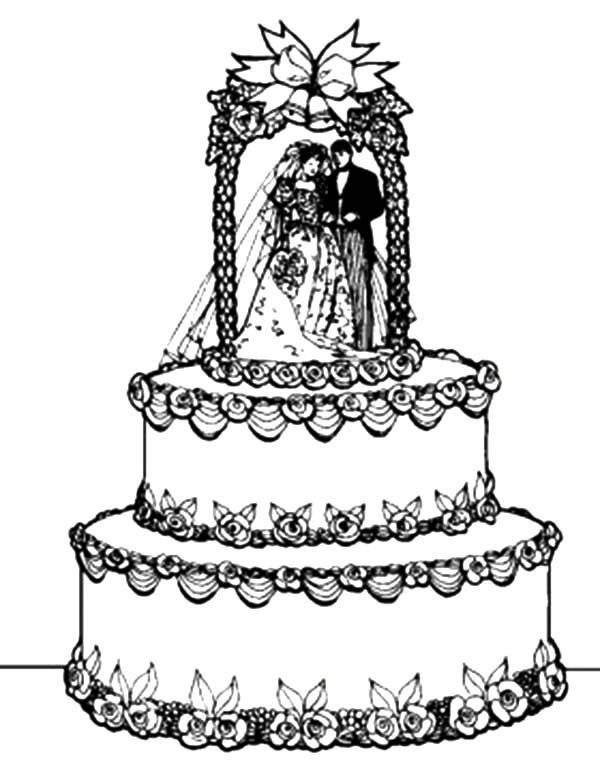 Wedding Cakes Coloring Pages
 Awesome Wedding Cake Coloring Pages