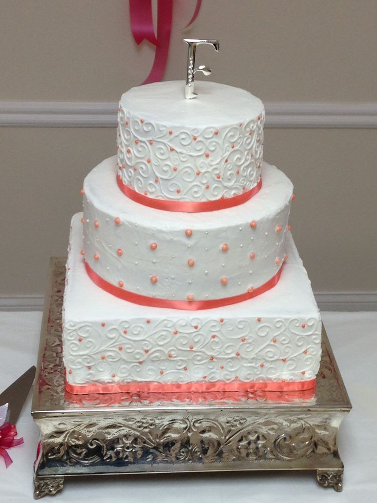 Wedding Cakes Coral
 Coral wedding cake Wedding and shower cakes