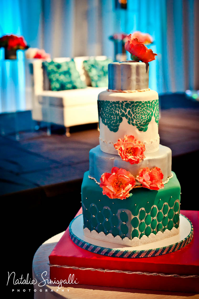 Wedding Cakes Coral
 Coral Teal Wedding Hyatt Rochester NY