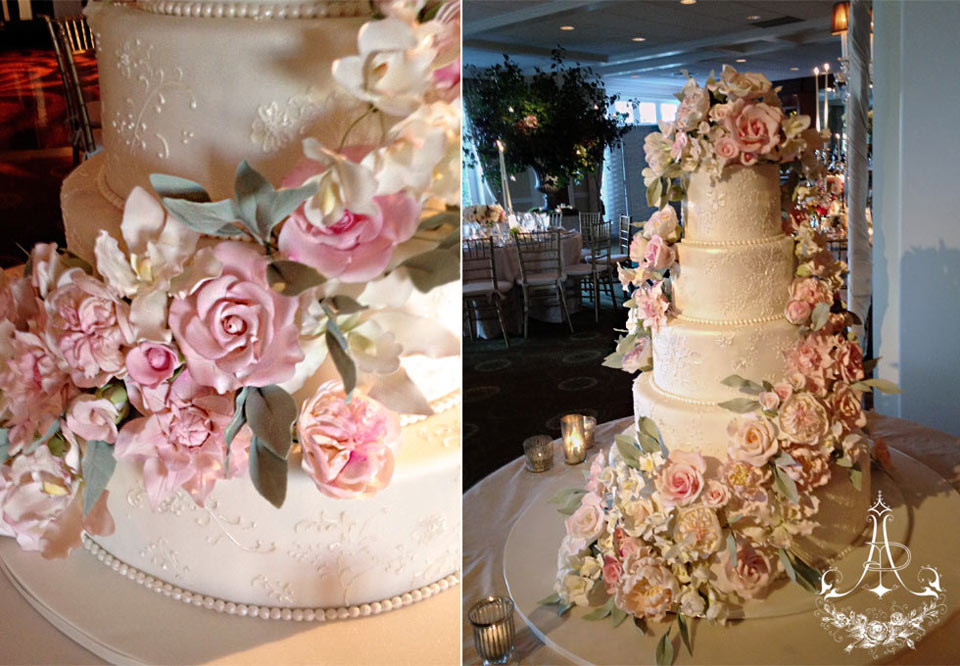 Wedding Cakes Ct
 5 tier beautiful Connecticut wedding cake decorated with