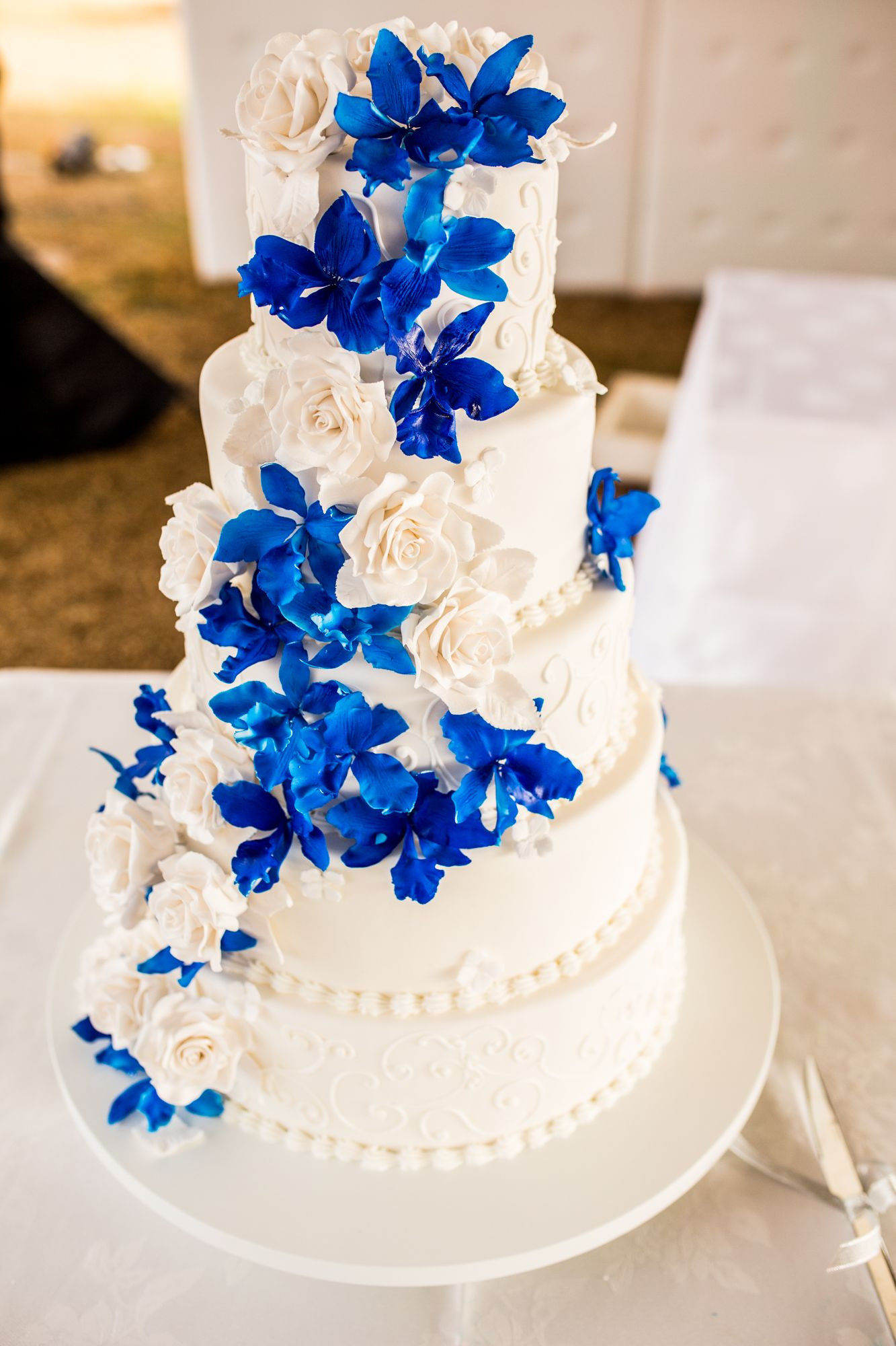 Wedding Cakes Delaware
 Blue orchid wedding cake