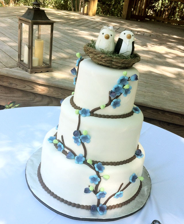 Wedding Cakes Destin Fl
 “Sarah” Birds nest branches & flowers wedding cake in