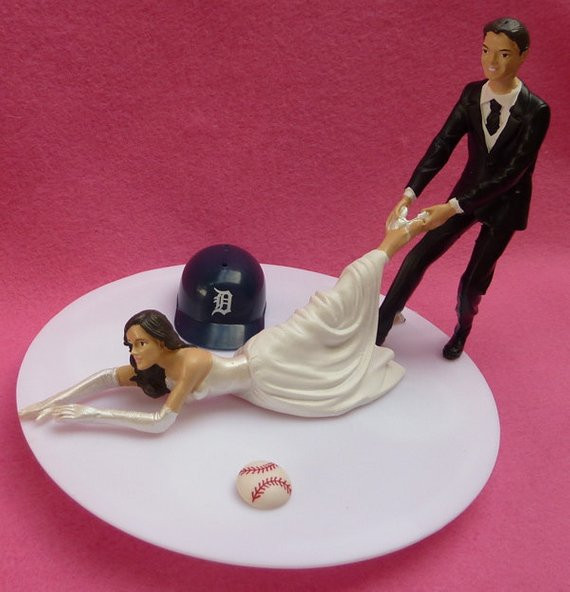 Wedding Cakes Detroit
 Wedding Cake Topper Detroit Tigers G Baseball Themed w Bridal