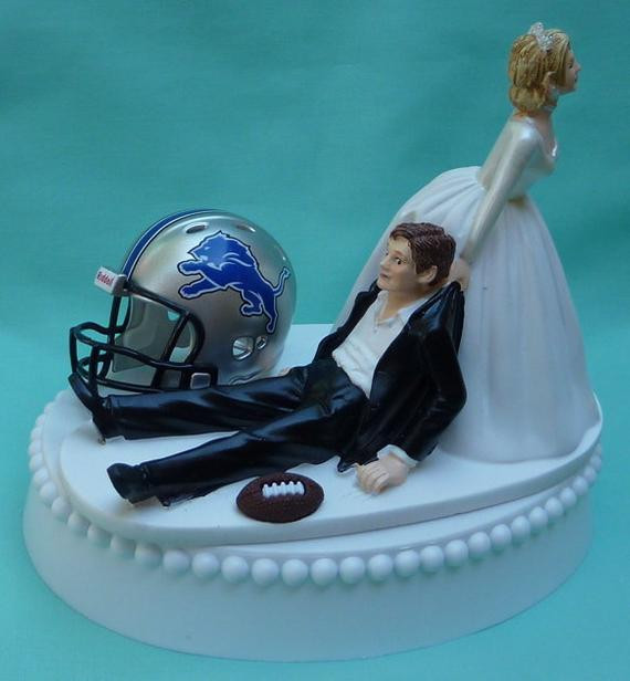 Wedding Cakes Detroit
 Wedding Cake Topper Detroit Lions Football Themed w Bridal