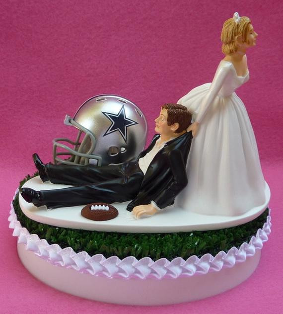 Wedding Cakes Dfw
 Wedding Cake Topper Dallas Cowboys Football Themed Sports Turf