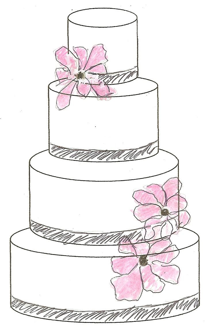 Wedding Cakes Drawings
 Wedding Cake clipart sketch Pencil and in color wedding