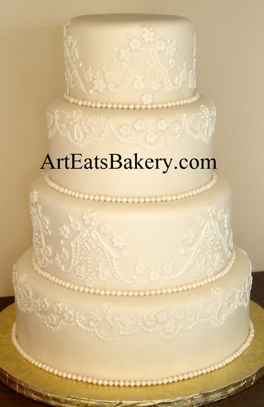 Wedding Cakes Elegant
 Art Eats Bakery custom fondant wedding and birthday cake