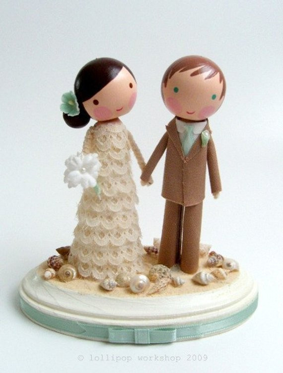 Wedding Cakes Figures
 custom beach wedding cake topper