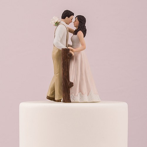 Wedding Cakes Figures
 Rustic Couple Porcelain Figurine Wedding Cake Topper The