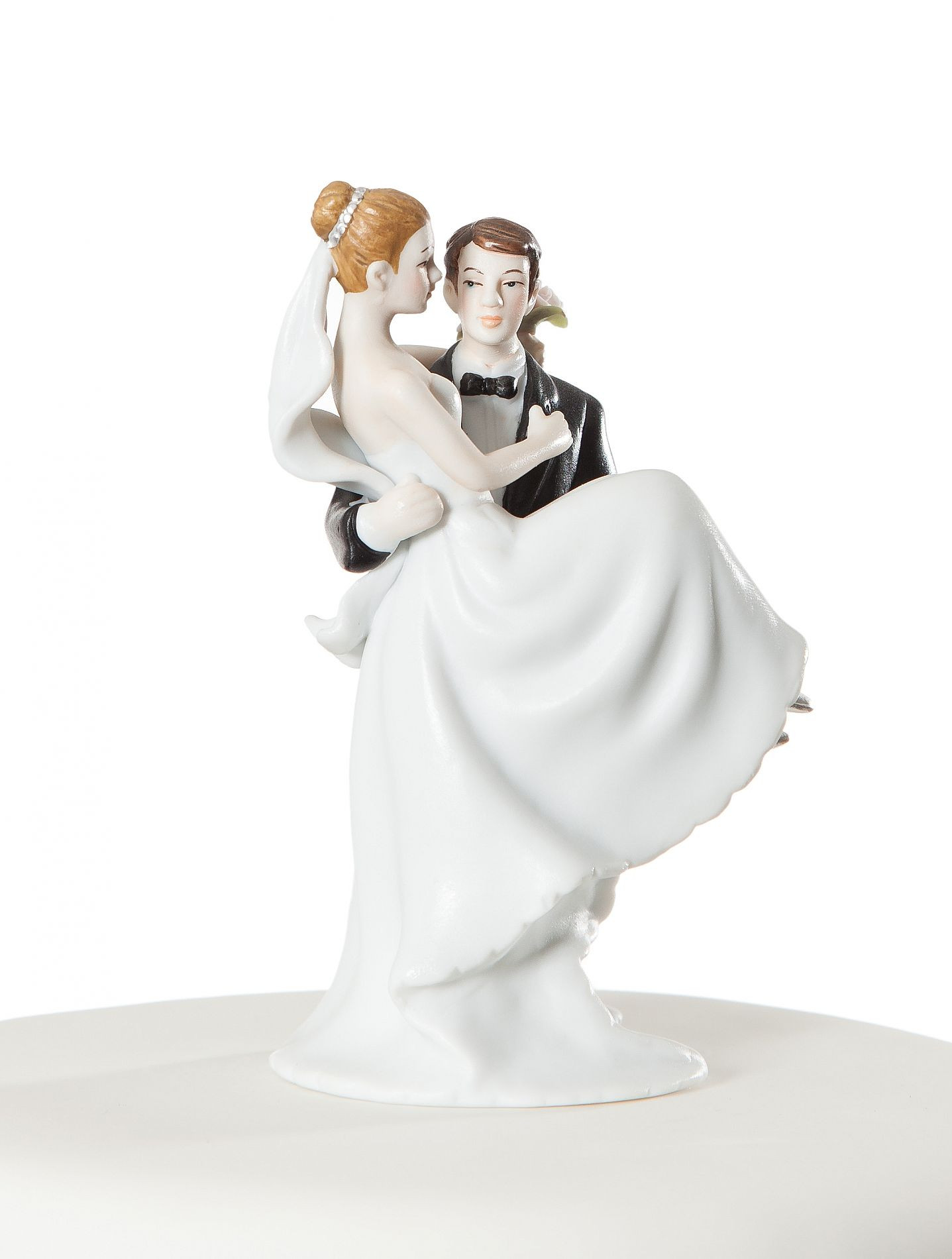 Wedding Cakes Figurines
 Small Groom Holding Bride Traditional Cake Topper Figurine