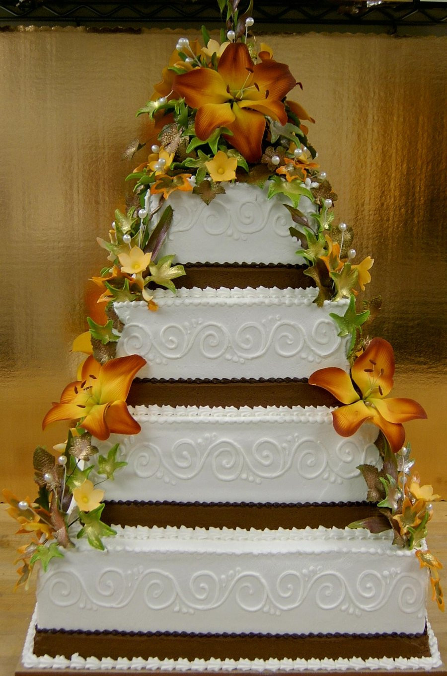 Wedding Cakes For Fall
 Fall themed wedding cake by The EvIl Plankton on DeviantArt