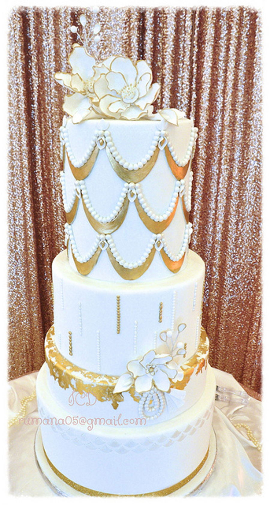 Wedding Cakes Gold And White
 White And Gold Wedding Cake CakeCentral