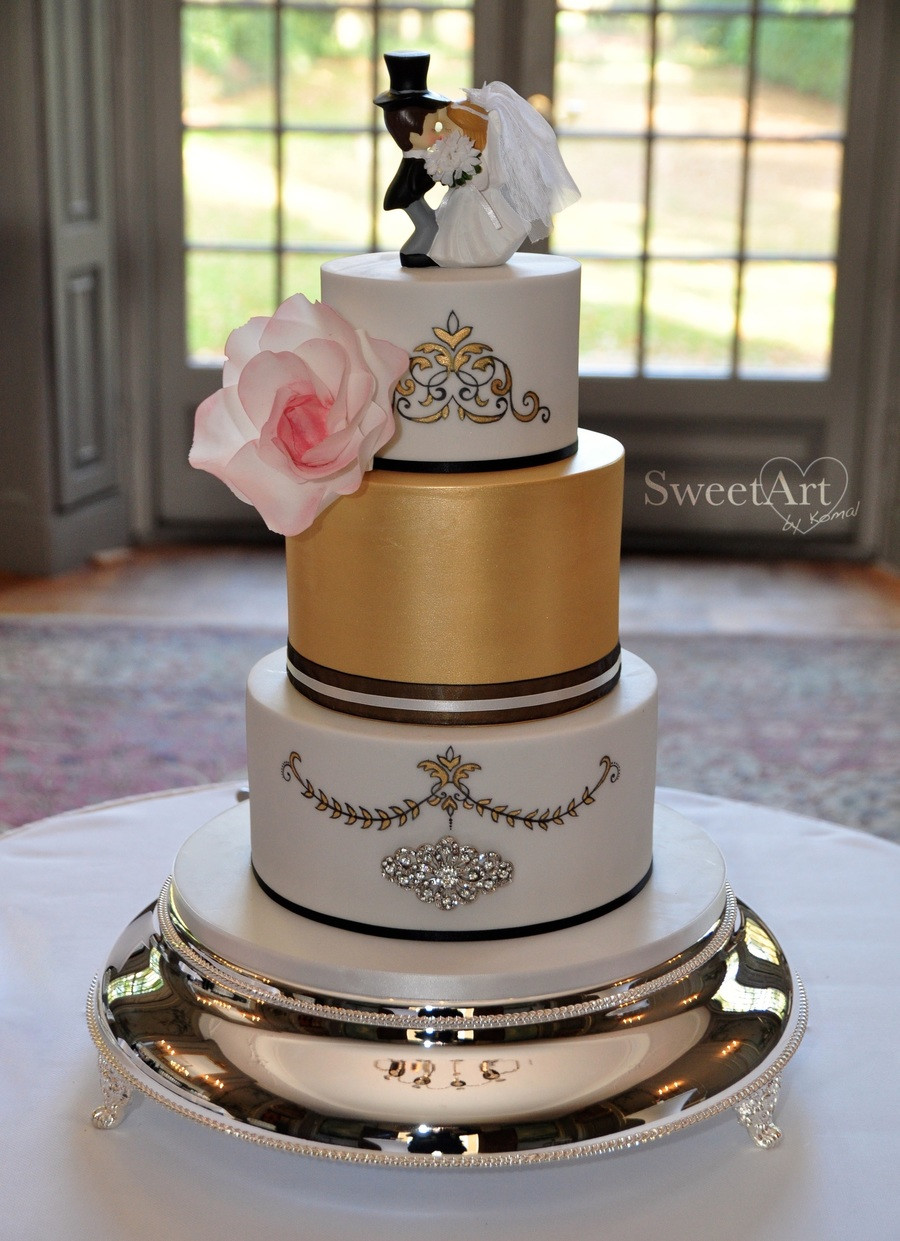 Wedding Cakes Gold And White
 White And Gold Wedding Cake With Rococo Style Elements