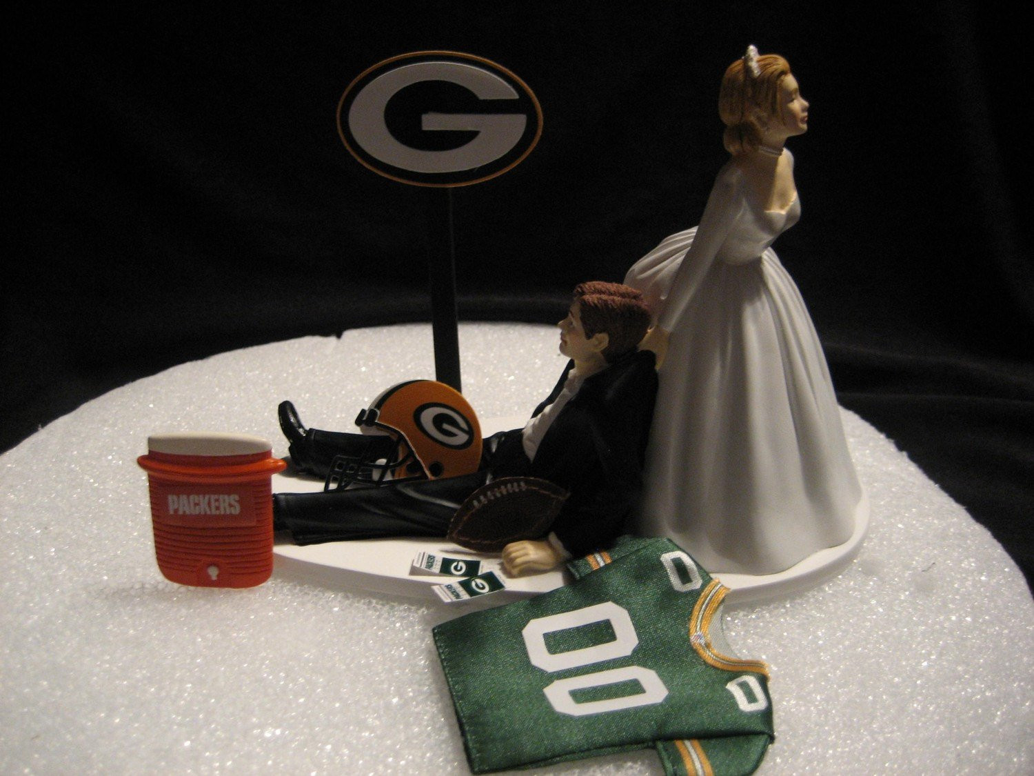 Wedding Cakes Green Bay
 Green Bay Packers Wedding Cake Topper Bride Groom Jersey