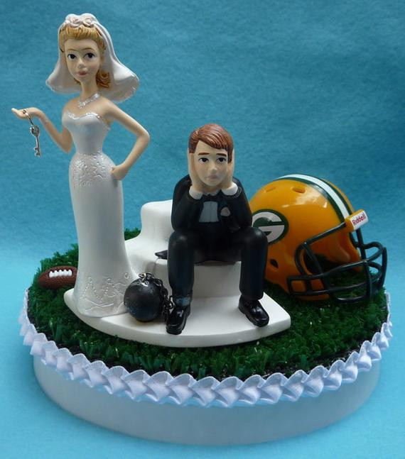 Wedding Cakes Green Bay
 Wedding Cake Topper Green Bay Packers GB Football Themed Ball