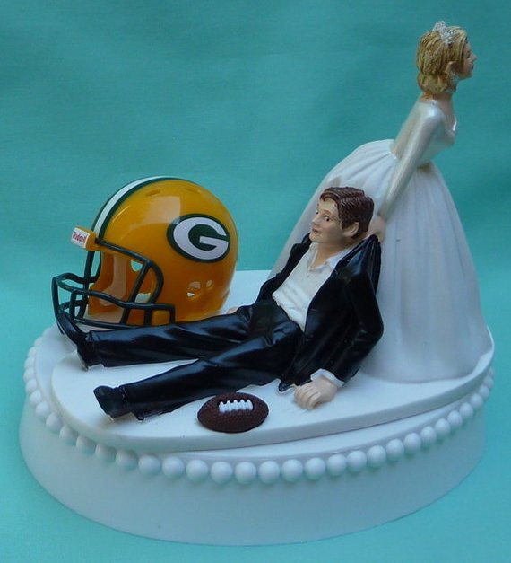 Wedding Cakes Green Bay
 Wedding Cake Topper Green Bay Packers GB Football Themed