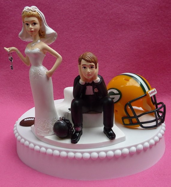 Wedding Cakes Green Bay
 Wedding Cake Topper Green Bay Packers GB Football Themed Ball