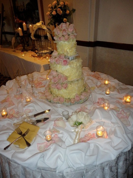 Wedding Cakes In San Diego
 Black forest wedding cake with white chocolate shavings