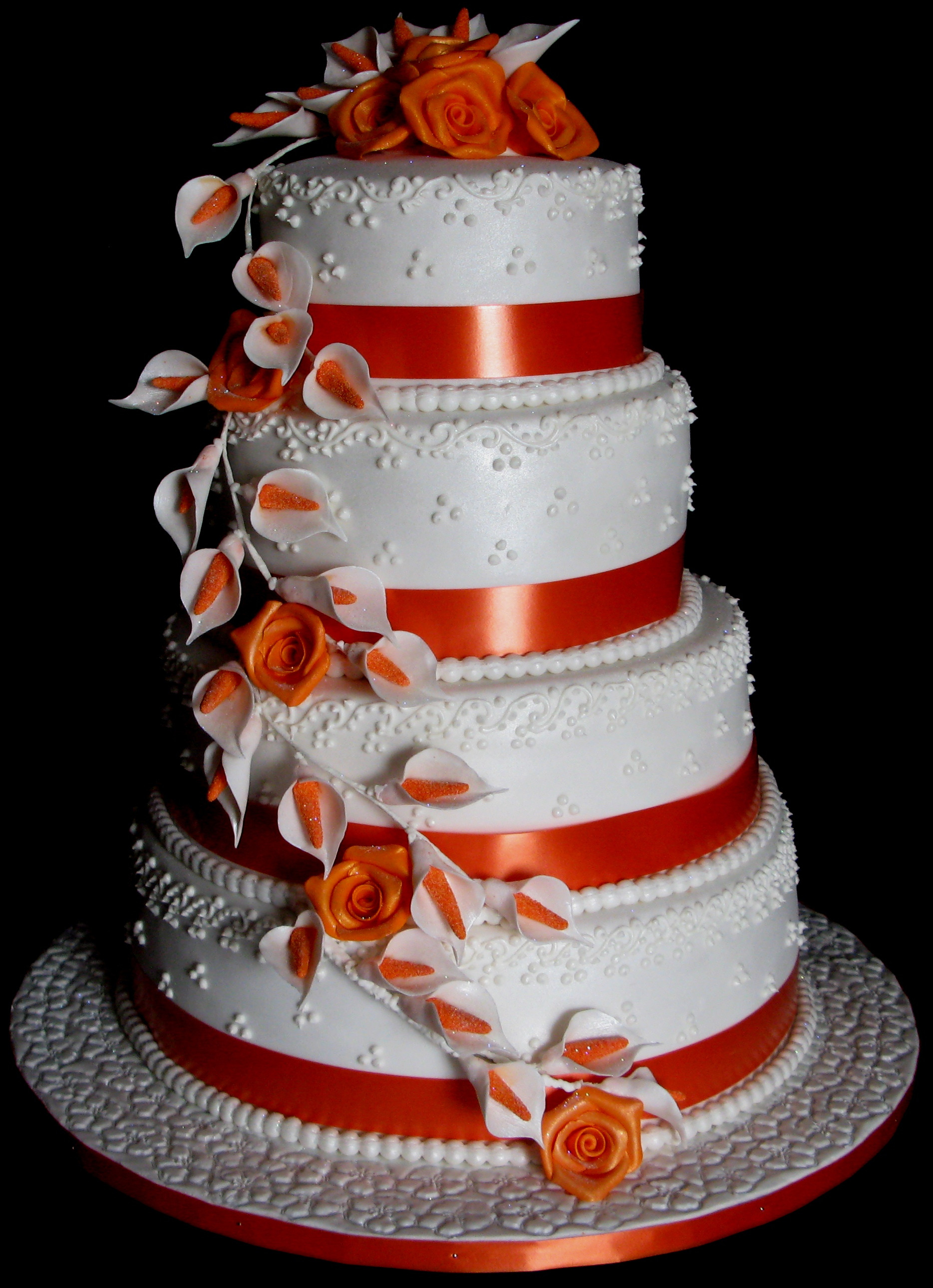 Wedding Cakes Layers
 Four Layer Wedding Cake – Roses and Lilies