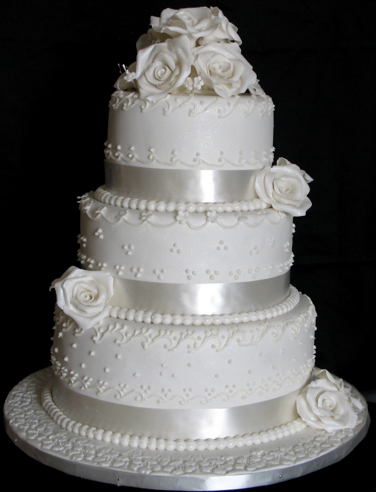 Wedding Cakes Layers
 Sugarcraft by Soni Three Layer Wedding Cake White Roses