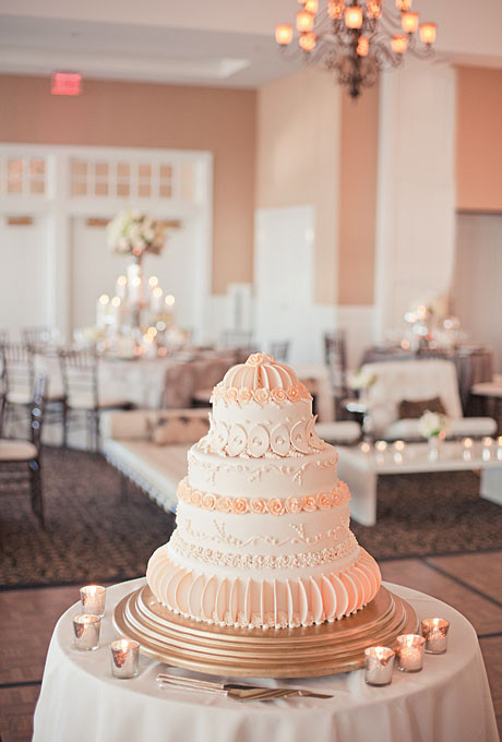 Wedding Cakes Michigan
 Pink Wedding Cake with Filigree Roses