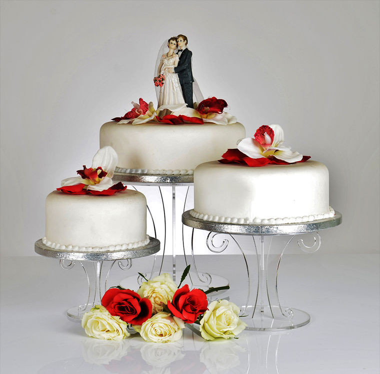 Wedding Cakes On Stand
 Scroll Design Clear Acrylic Wedding Cake Stand
